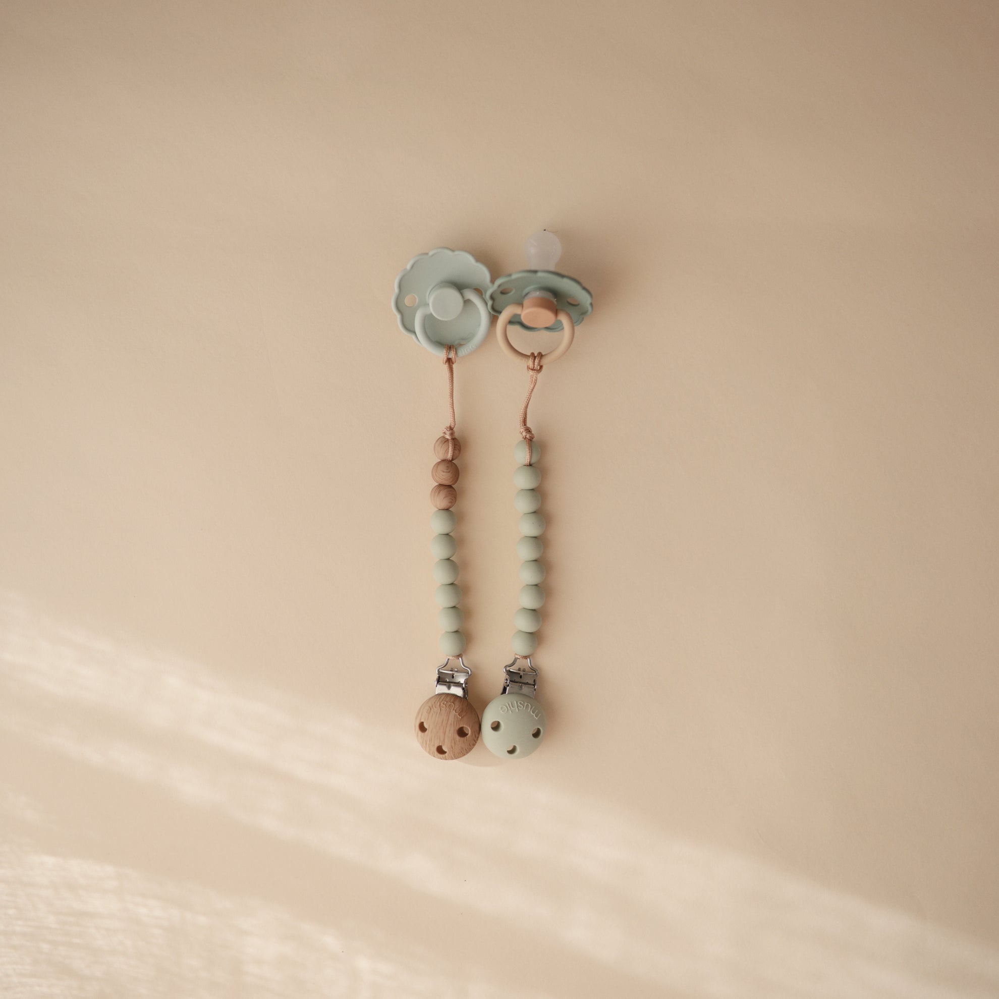 Mushie Pacifier Clips Eva Sage - Laadlee