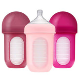 Boon Nursh Anti-Colic Bottles 8oz (236ml) Pack of 3 - Pink