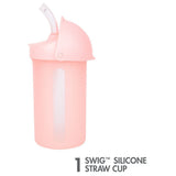 Boon Swig 10Oz Silicone Straw Bottle 10oz (295ml) - Pink