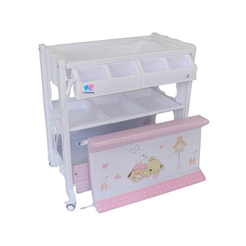 TheKiddoz Changing Table with Bathtub - Pink - Laadlee