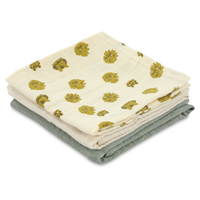 Trixie Muslin Cloths - Lucky Leopard - Pack of 3 - Laadlee