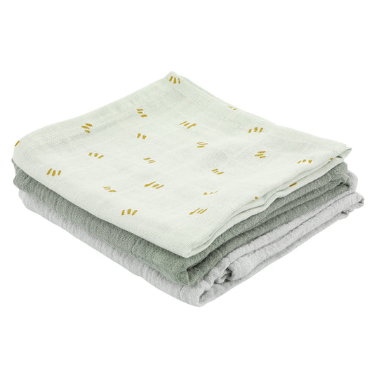 Trixie Muslin Cloths 3-Pack Mix | 55X55Cm - Dreamy Dashes - Laadlee