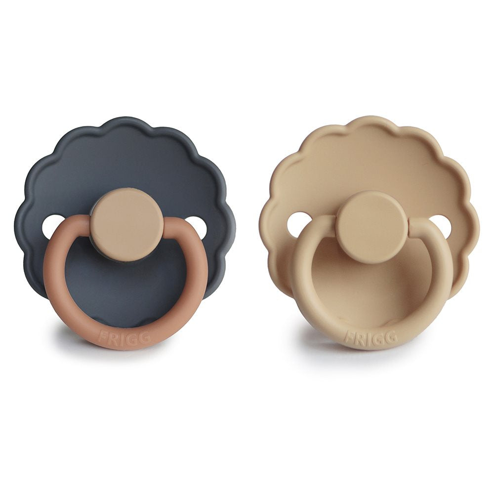 Frigg Daisy Silicone Baby Pacifier 6M - 18M, 2Pack, Aurora/Croissant - Size 2 - Laadlee
