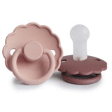 Frigg Daisy Silicone Baby Pacifier 6M - 18M, 2Pack, Blush/Woodchuck - Size 2 - Laadlee