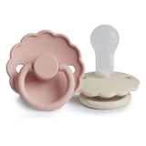 Frigg Daisy Silicone Baby Pacifier 6M - 18M, 2Pack, Blush/Cream - Size 2 - Laadlee