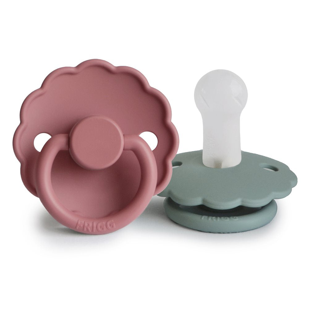 Frigg Daisy Silicone Baby Pacifier 6M - 18M, 2Pack, Cedar/Lily Pad - Size 2 - Laadlee