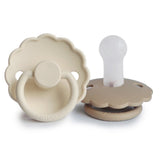 Frigg Daisy Silicone Baby Pacifier 6M - 18M, 2Pack, Cream/Croissant - Size 2 - Laadlee