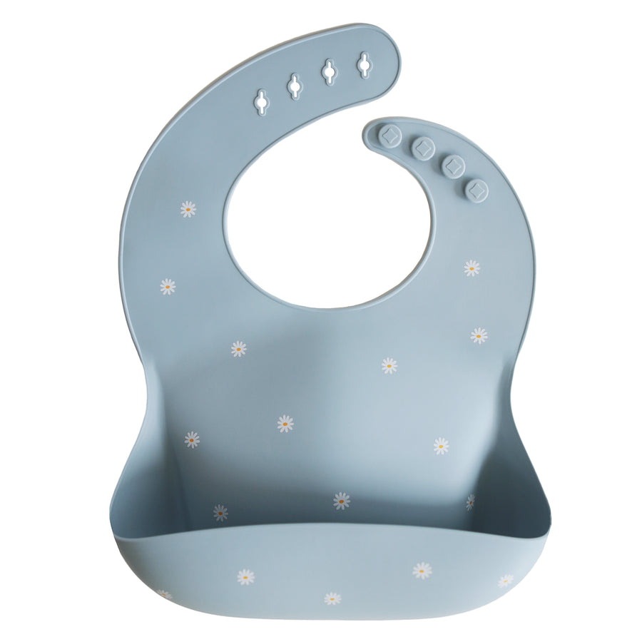 Mushie Silicone Bib White Daisy - Laadlee