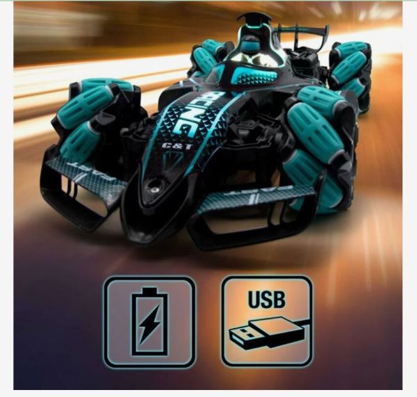 Crazon 2.4G Musical Smoking Racing Car - Blue - Laadlee