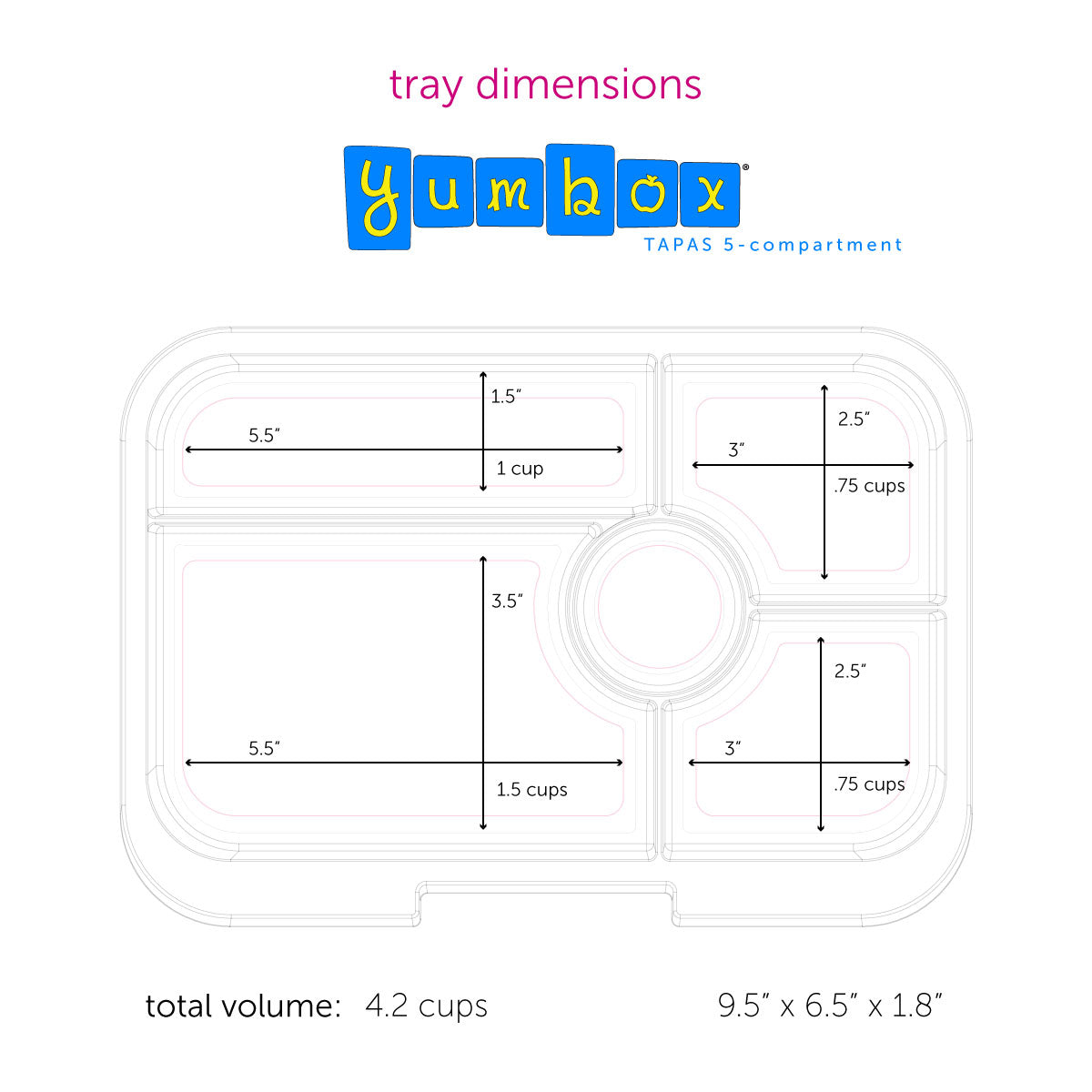 Yumbox Tapas 5 Compartment LJungle unch Box -  True Blue