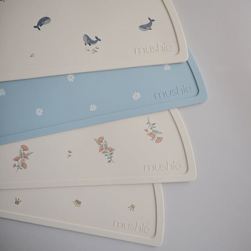 Mushie Silicone Mat White Daisy - Laadlee