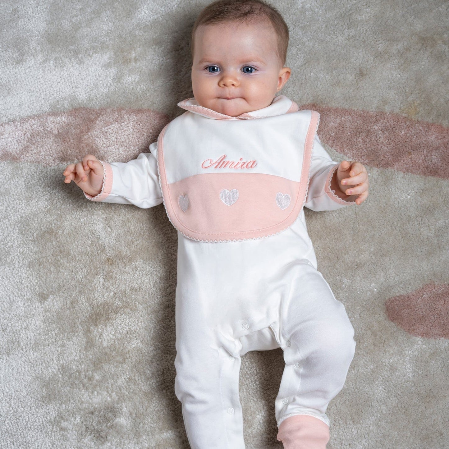 Little IA Organic Cotton Heart Sleepsuit - Laadlee