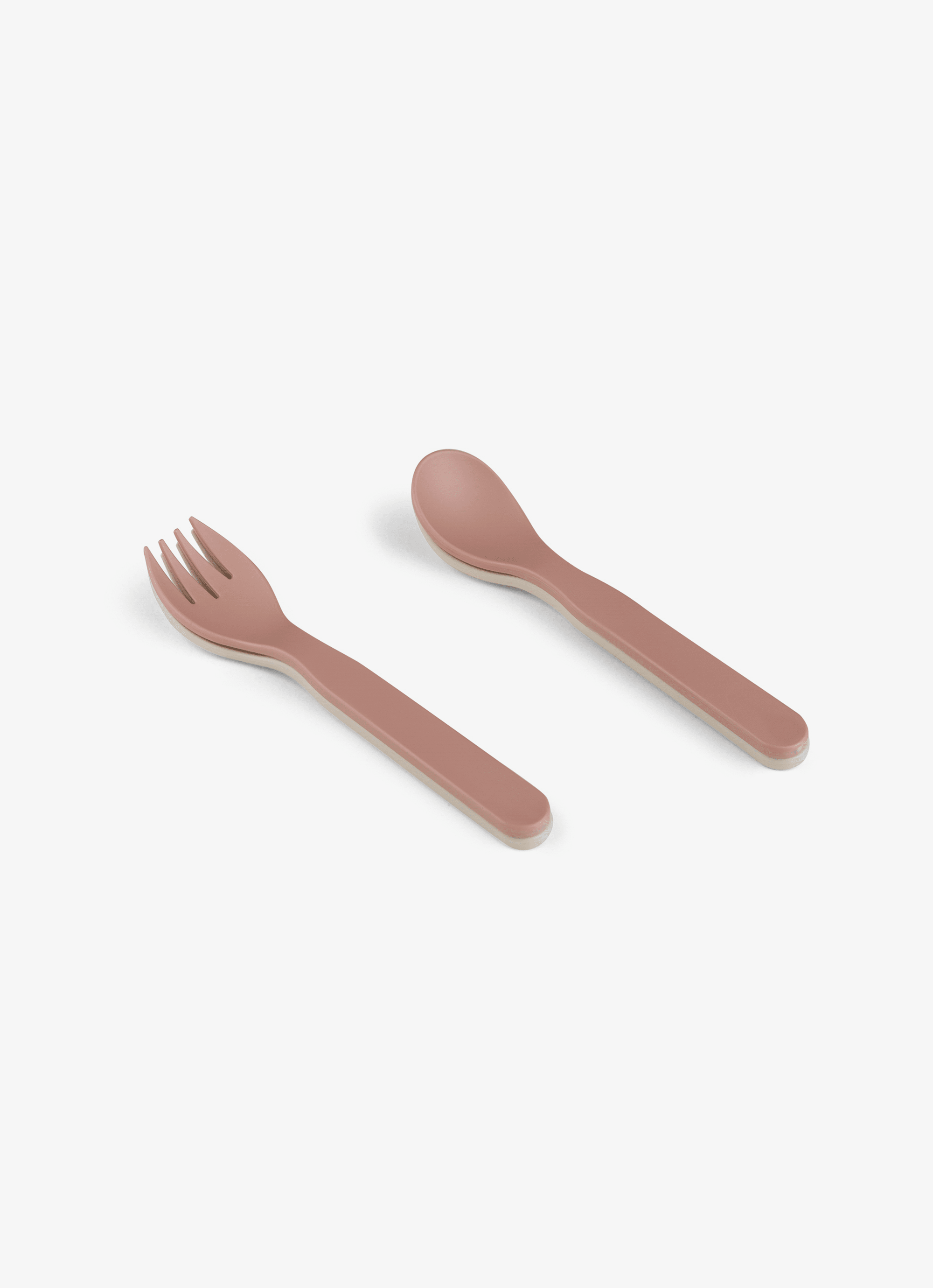 Citron PLA Cutlery Set of 2 and Case - Pink/Cream - Laadlee