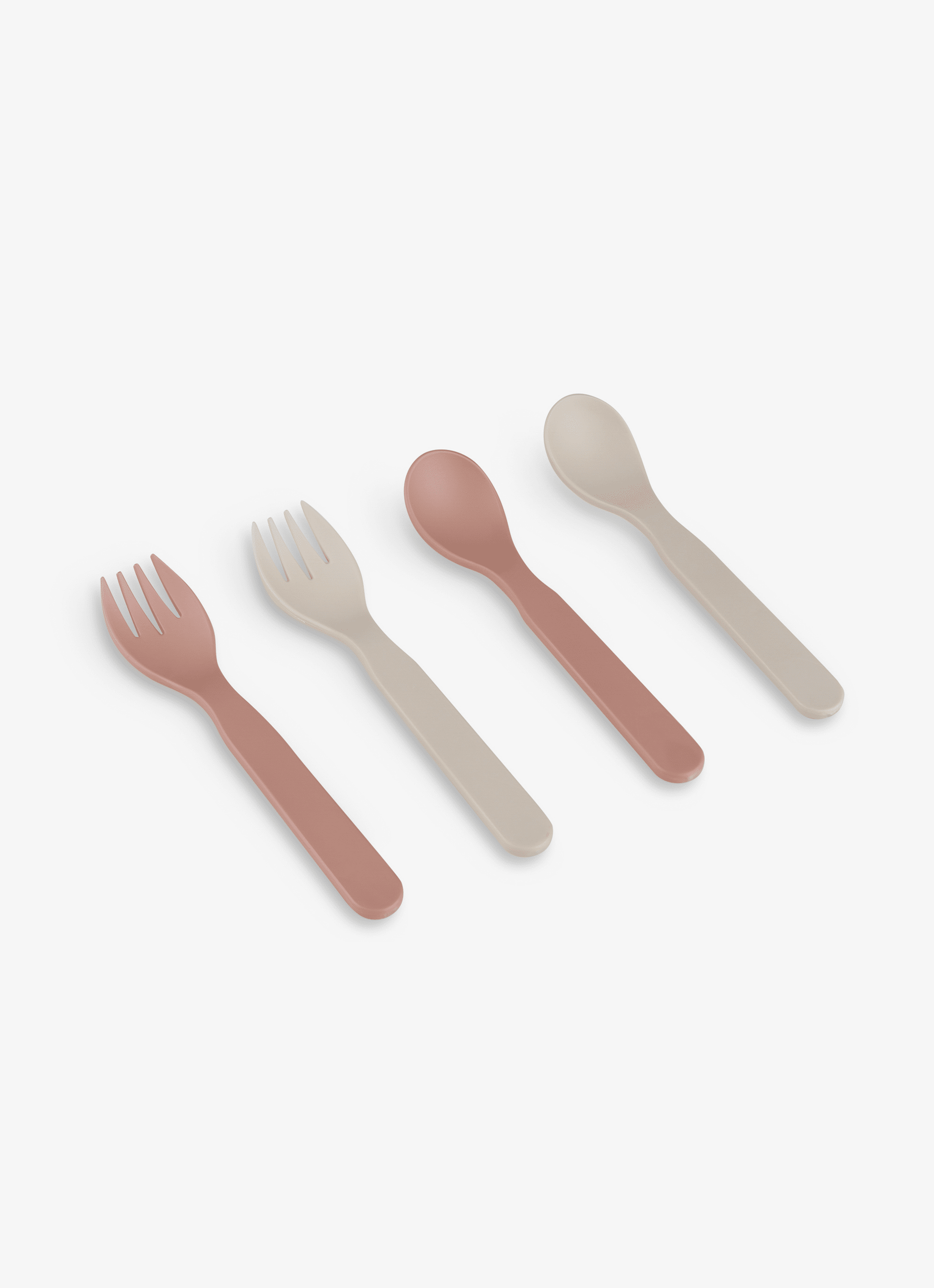 Citron PLA Cutlery Set of 2 and Case - Pink/Cream - Laadlee