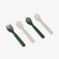 Citron PLA Cutlery Set of 2 and Case - Green/Cream - Laadlee