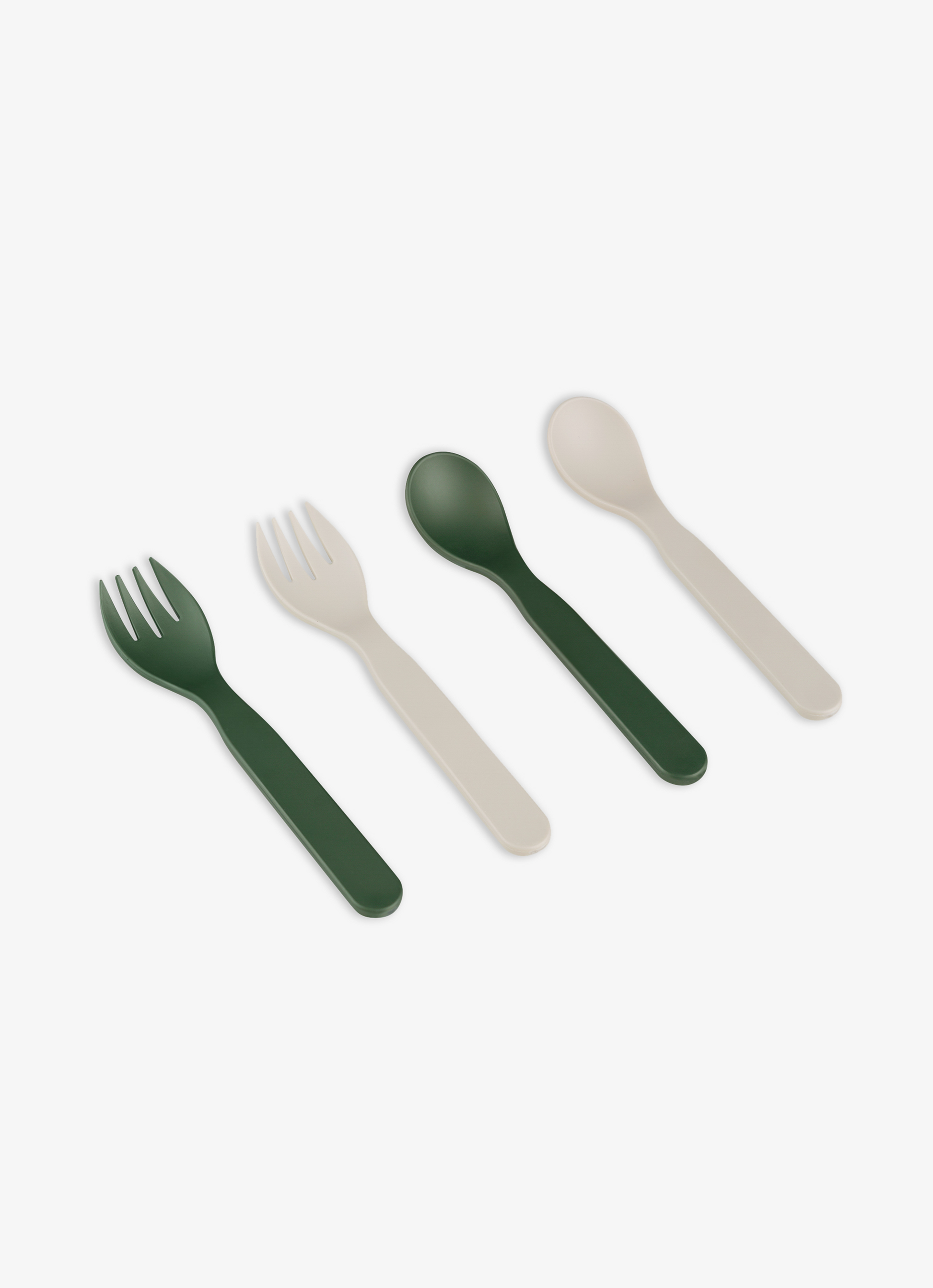 Citron PLA Cutlery Set of 2 and Case - Green/Cream - Laadlee