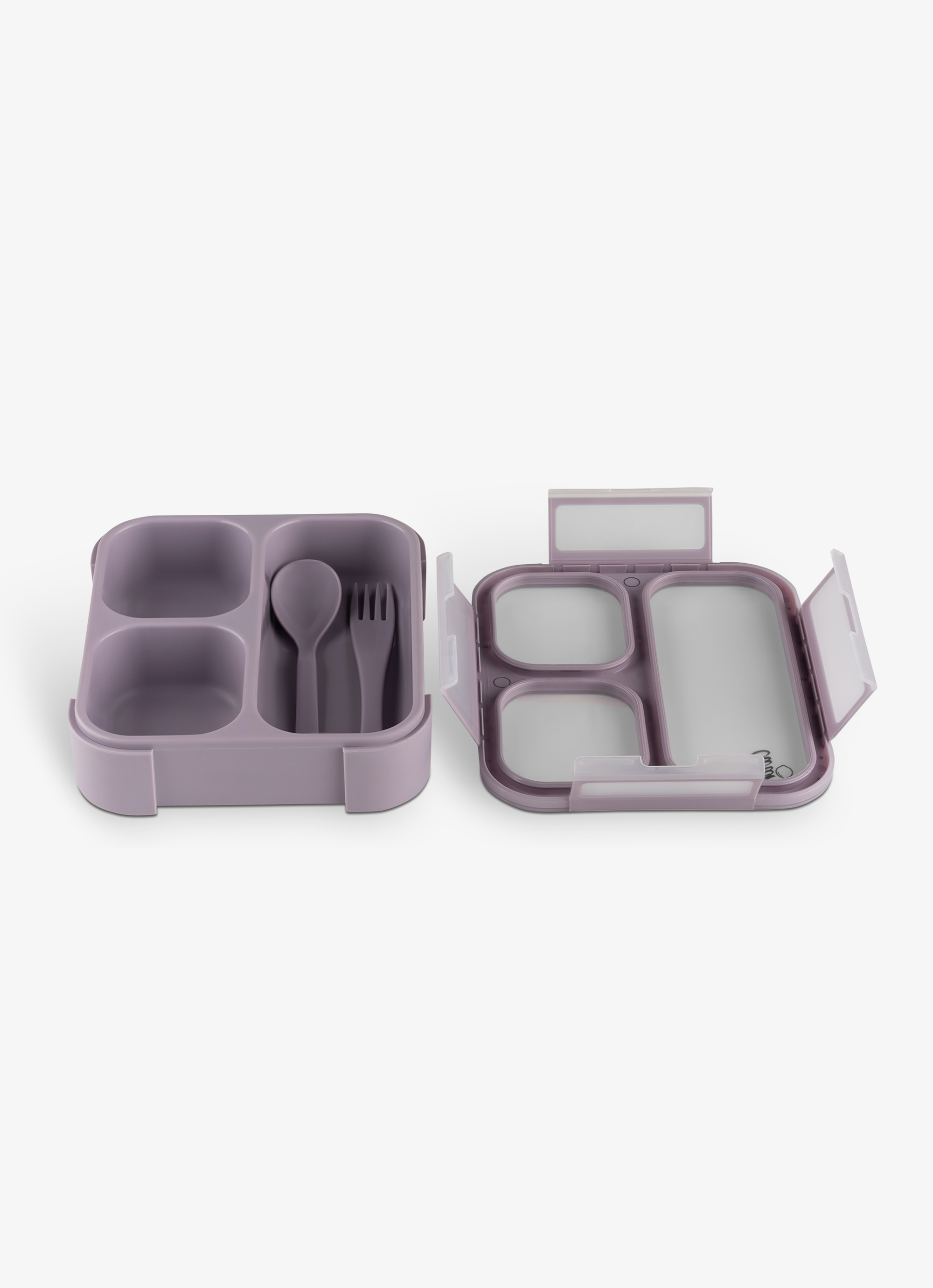 Citron Lunchbox with Fork and Spoon - Purple - Laadlee