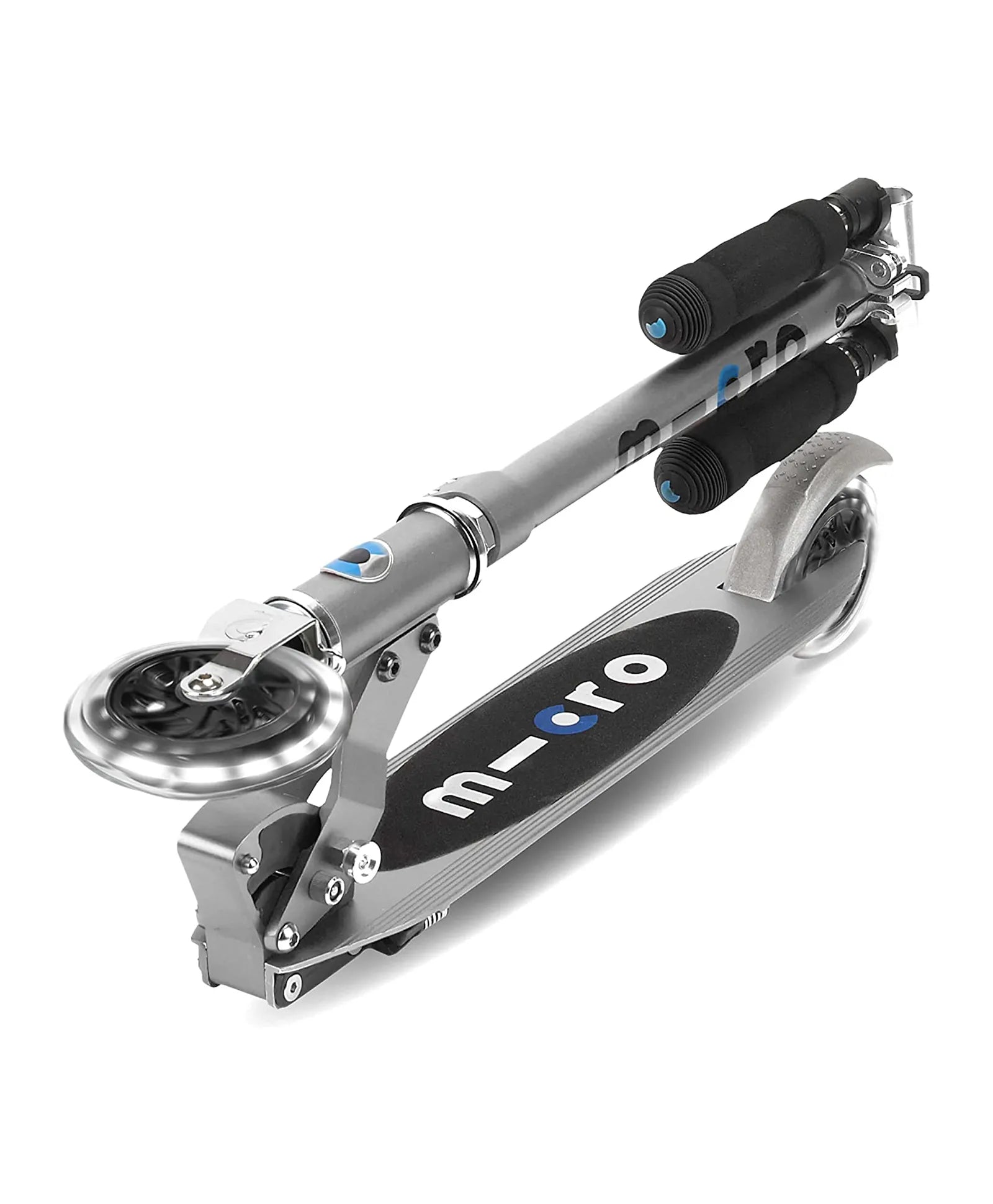 Micro Sprite Scooter with LED Wheels - Silver Matt - Laadlee