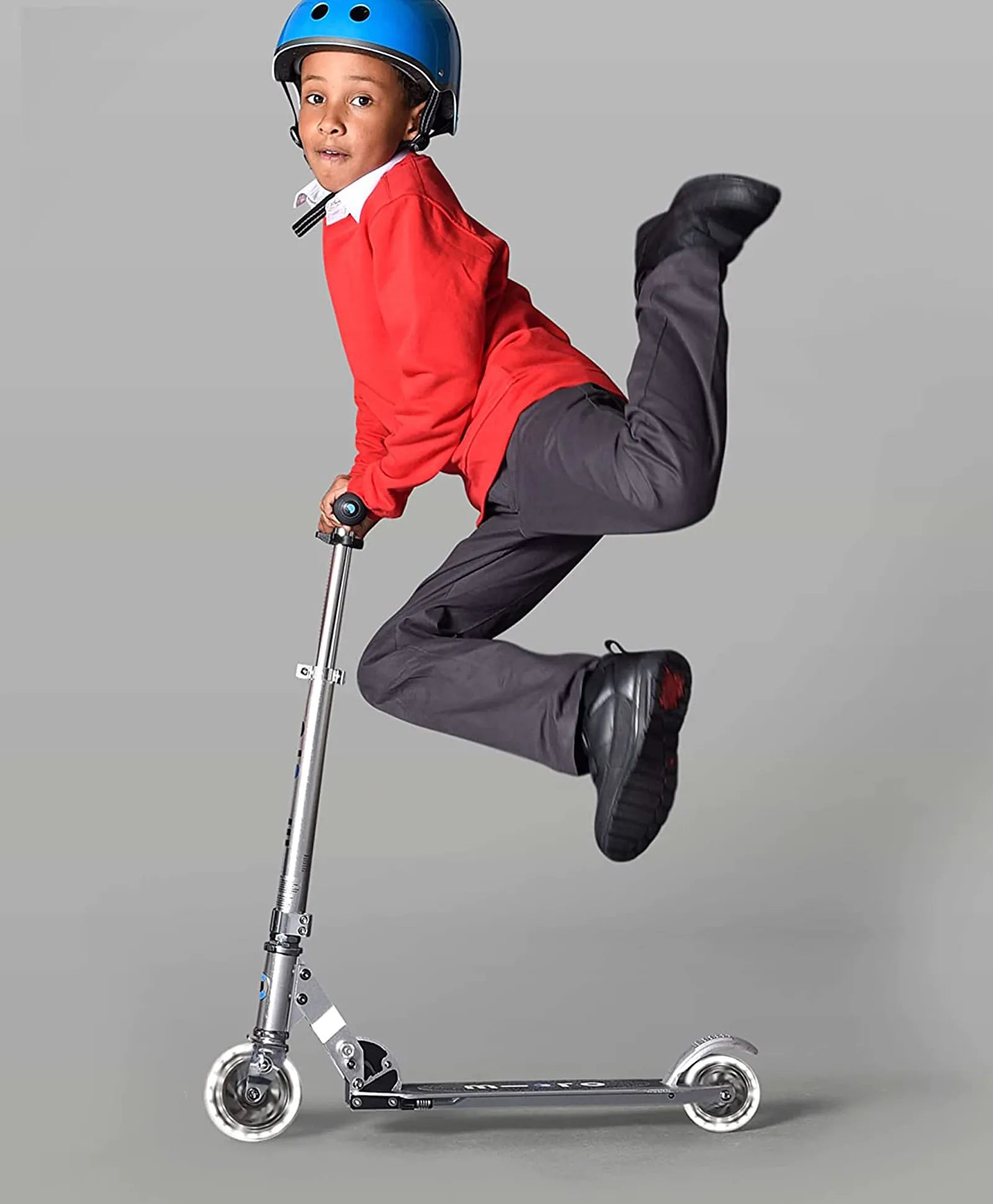 Micro Sprite Scooter with LED Wheels - Silver Matt - Laadlee