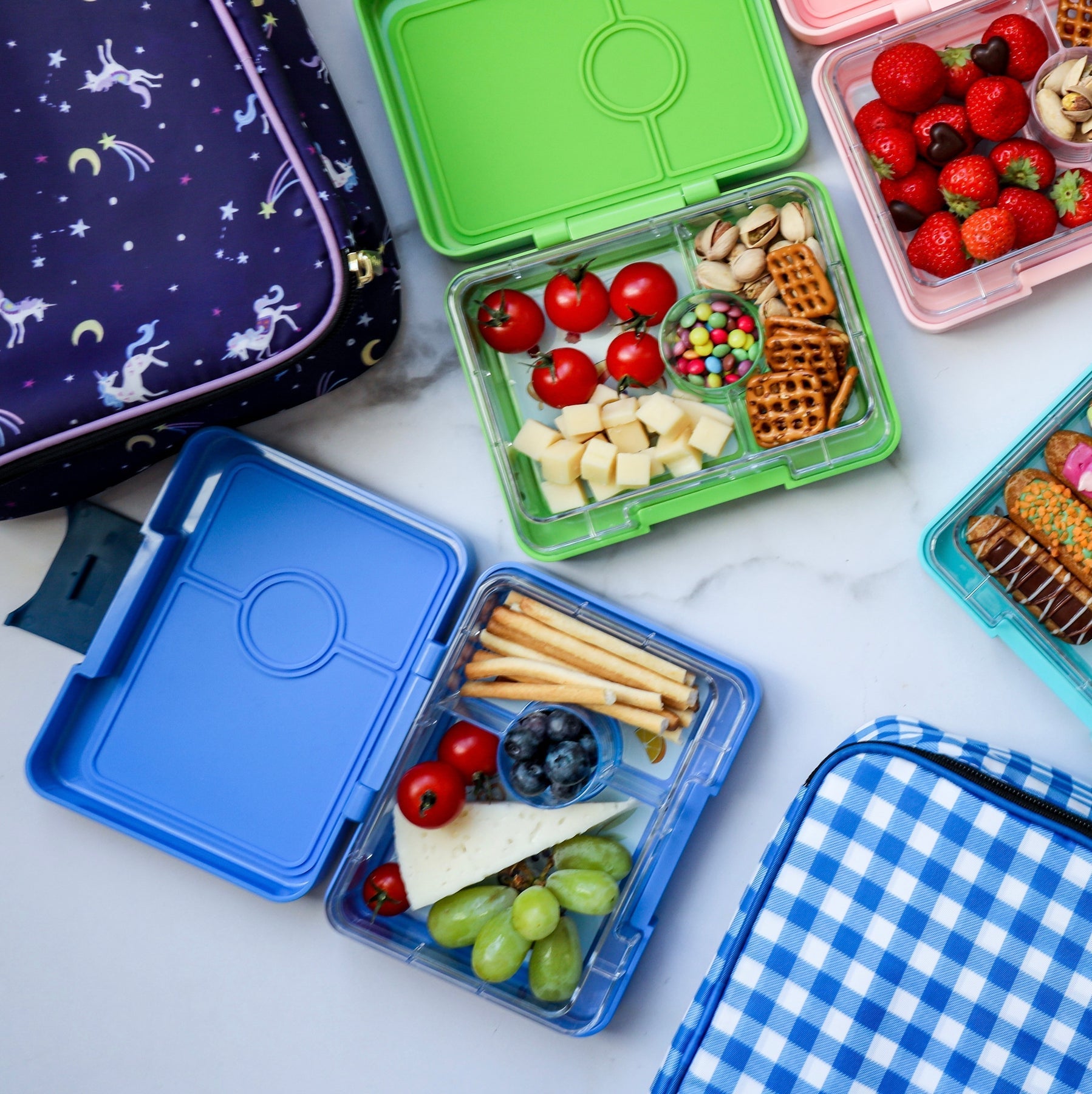 Yumbox 3 Compartment Snack Box- True Blue - Laadlee