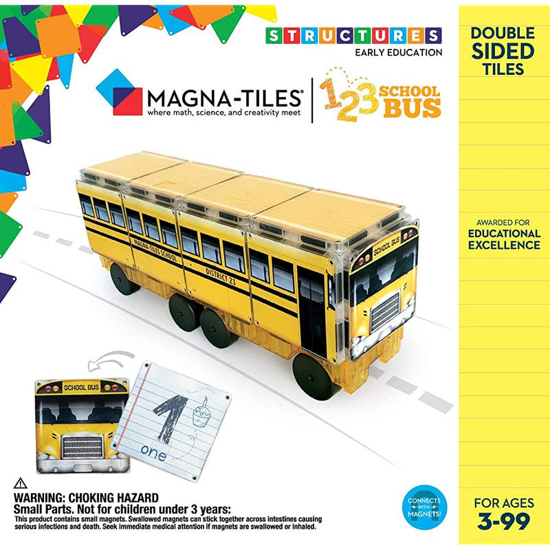 Magna-Tiles Customize Structures 123 School Bus - Laadlee