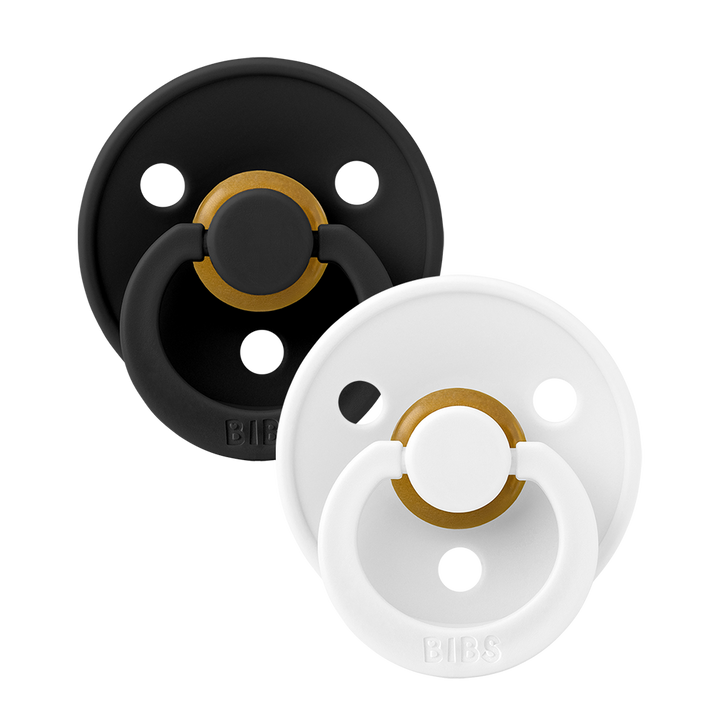 BIBS Colour 2 Pack Latex S1 - Black / White - Laadlee