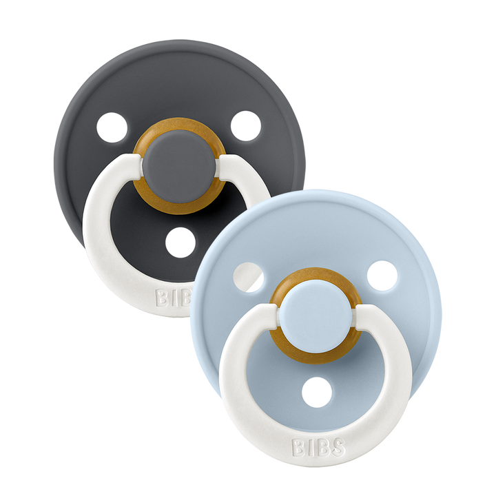 BIBS Colour 2 Pack Latex S1 - Iron Glow / Baby Blue Glow - Laadlee