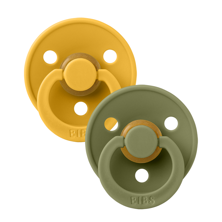 BIBS Colour 2 Pack Latex S1 - Honey Bee / Olive - Laadlee