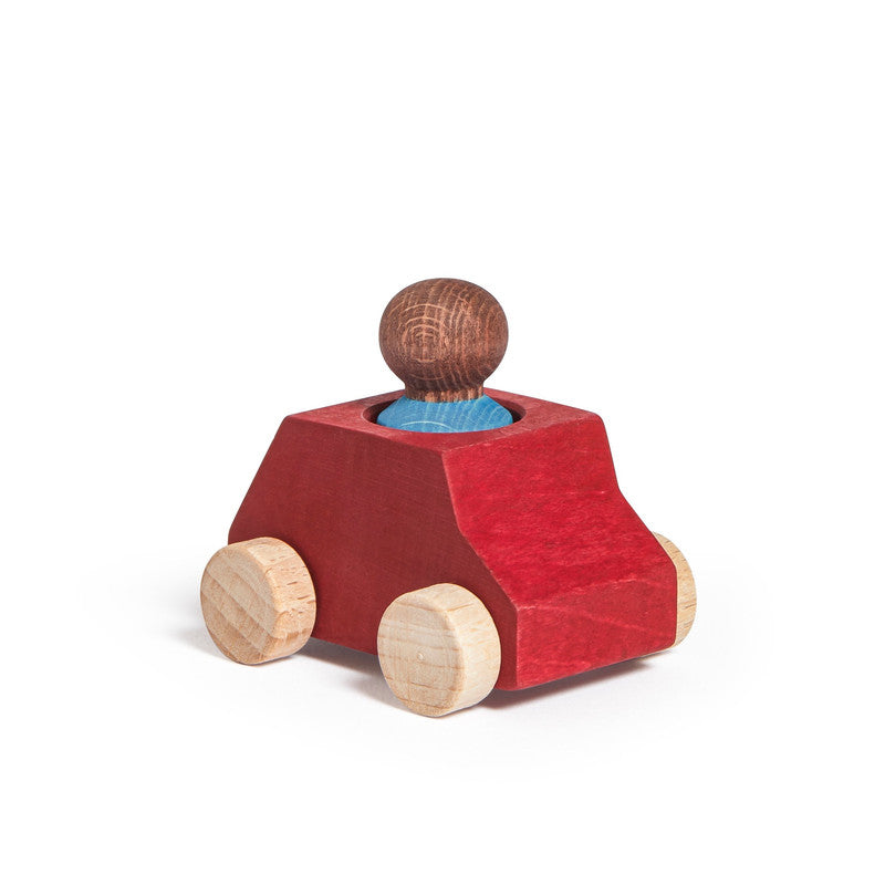 Lubulona Red Wooden Car with Sky Figure - Laadlee