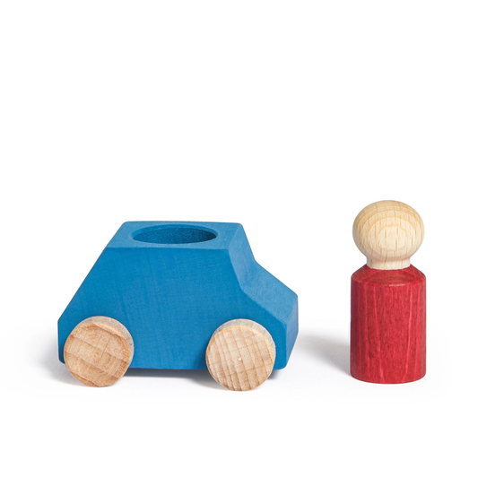 Lubulona Sky Wooden Car with Red Figure - Laadlee