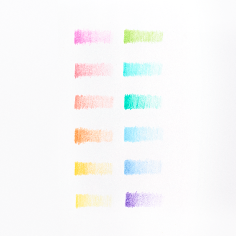 OOLY Pastel Hues Colored Pencils - Set of 12 - Laadlee