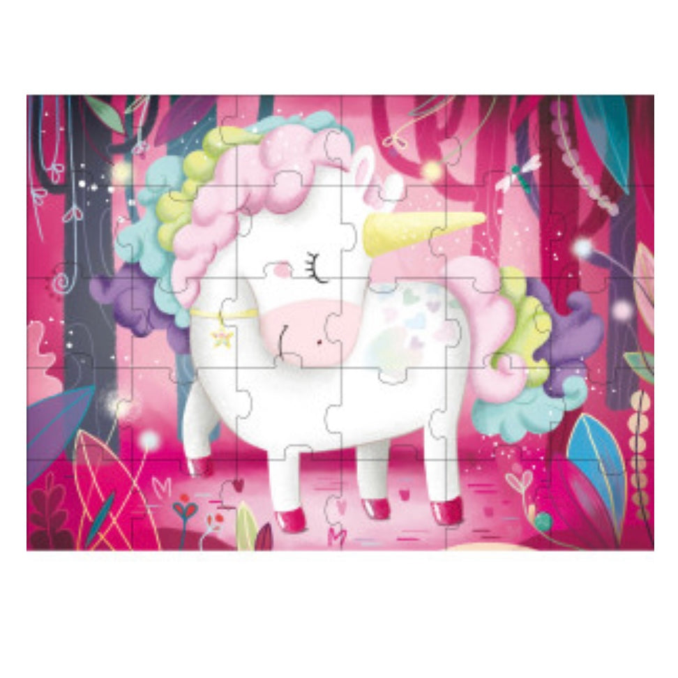 Sassi Book and Giant Puzzle Round Box - The Magic Unicorn - Laadlee