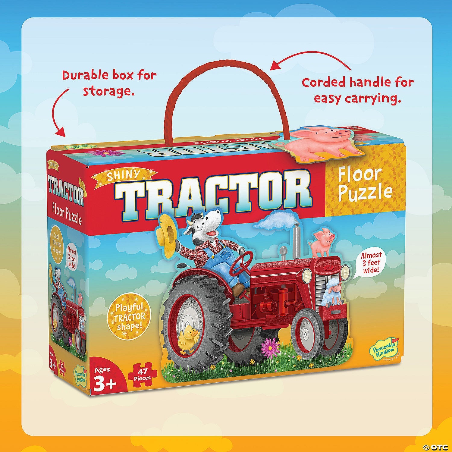Peaceable Kingdom Floor Puzzle: Tractor - Laadlee