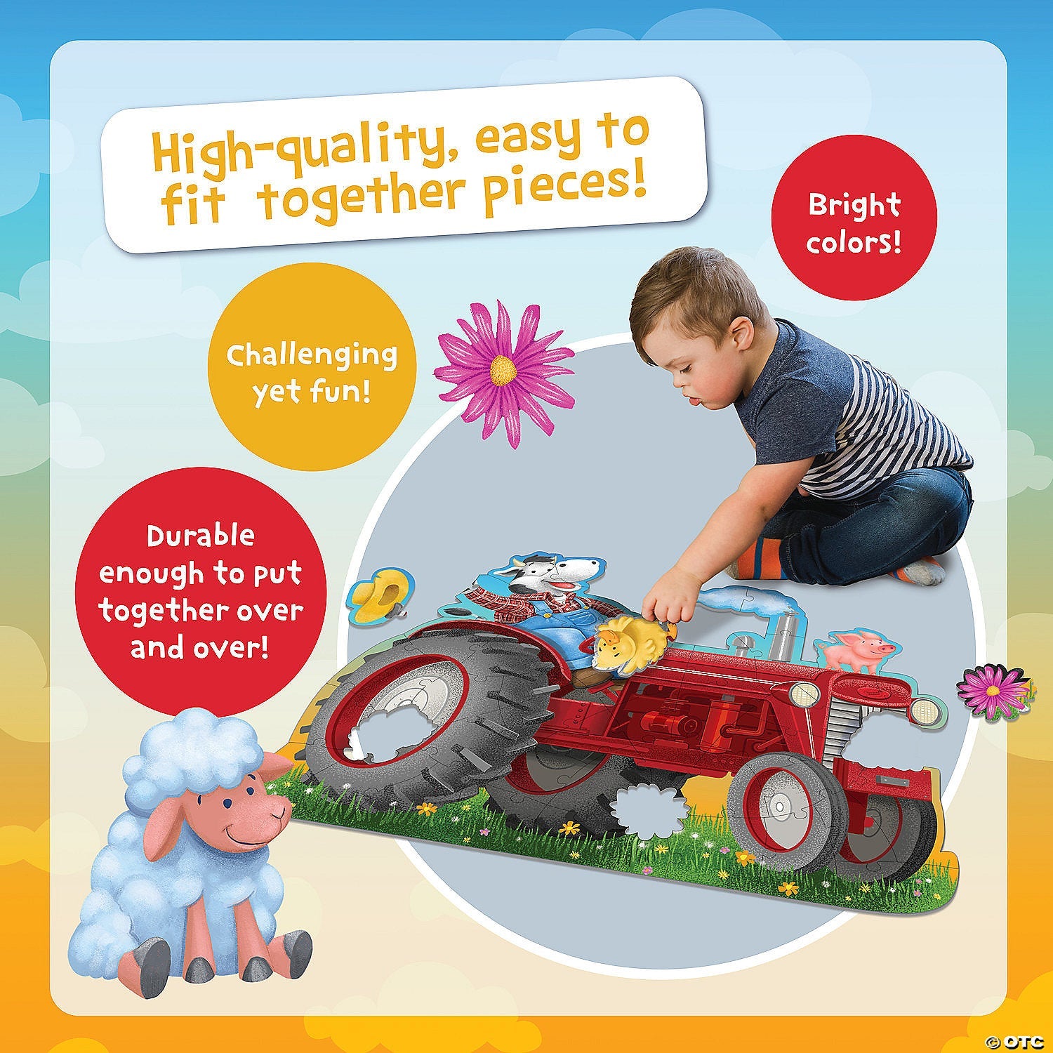 Peaceable Kingdom Floor Puzzle: Tractor - Laadlee