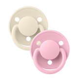 BIBS De Lux 2 Pack Silicone Onesize - Ivory / Baby Pink - Laadlee