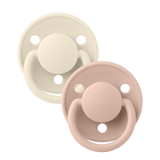 BIBS De Lux 2 Pack Silicone Onesize - Ivory / Blush - Laadlee