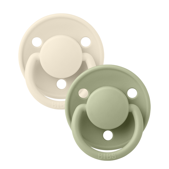 BIBS De Lux 2 Pack Silicone Onesize - Ivory / Sage - Laadlee
