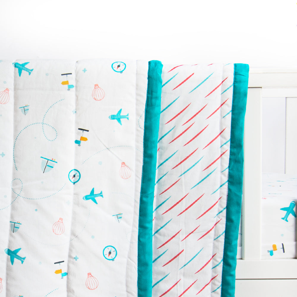 Yellow Doodle Reversible Comfort Quilt - Lil Travellers - Laadlee