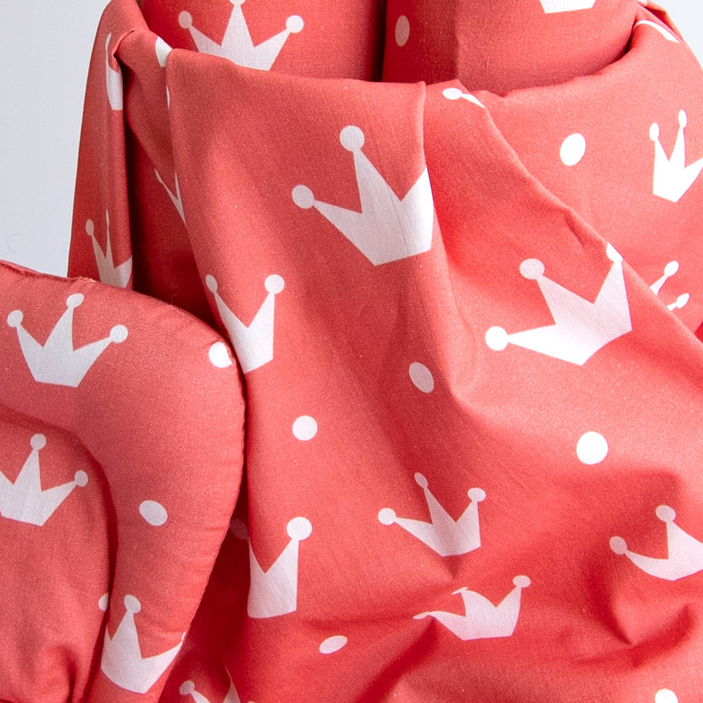 Yellow Doodle Cot Bedsheet Set - Crowns - Laadlee