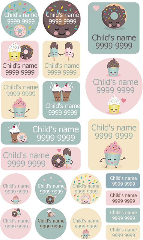 My Nametags Maxistickers - Sweets (Pack of 21) - Laadlee