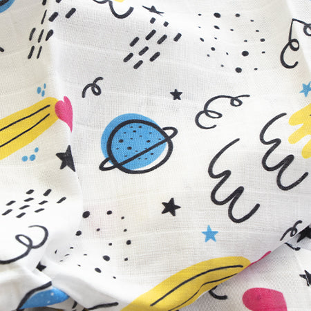 Yellow Doodle Organic Luxury Swaddle - Doodle Space - Laadlee