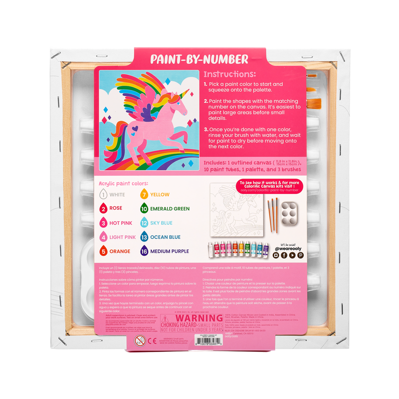 OOLY Colorific Canvas Paint by Number Kit - Magical Unicorn - Laadlee