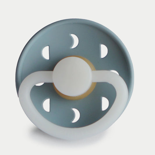 Frigg Moon Phase Latex Baby Pacifier 6M-18M, 1Pack, Stone Blue Night - Size 2 - Laadlee