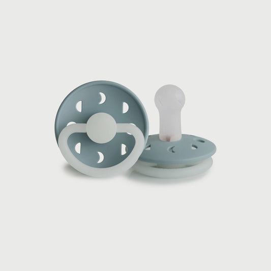 Frigg Moon Phase Silicone Baby Pacifier 6M-18M, 1Pack, Stone Blue Night - Size 2 - Laadlee