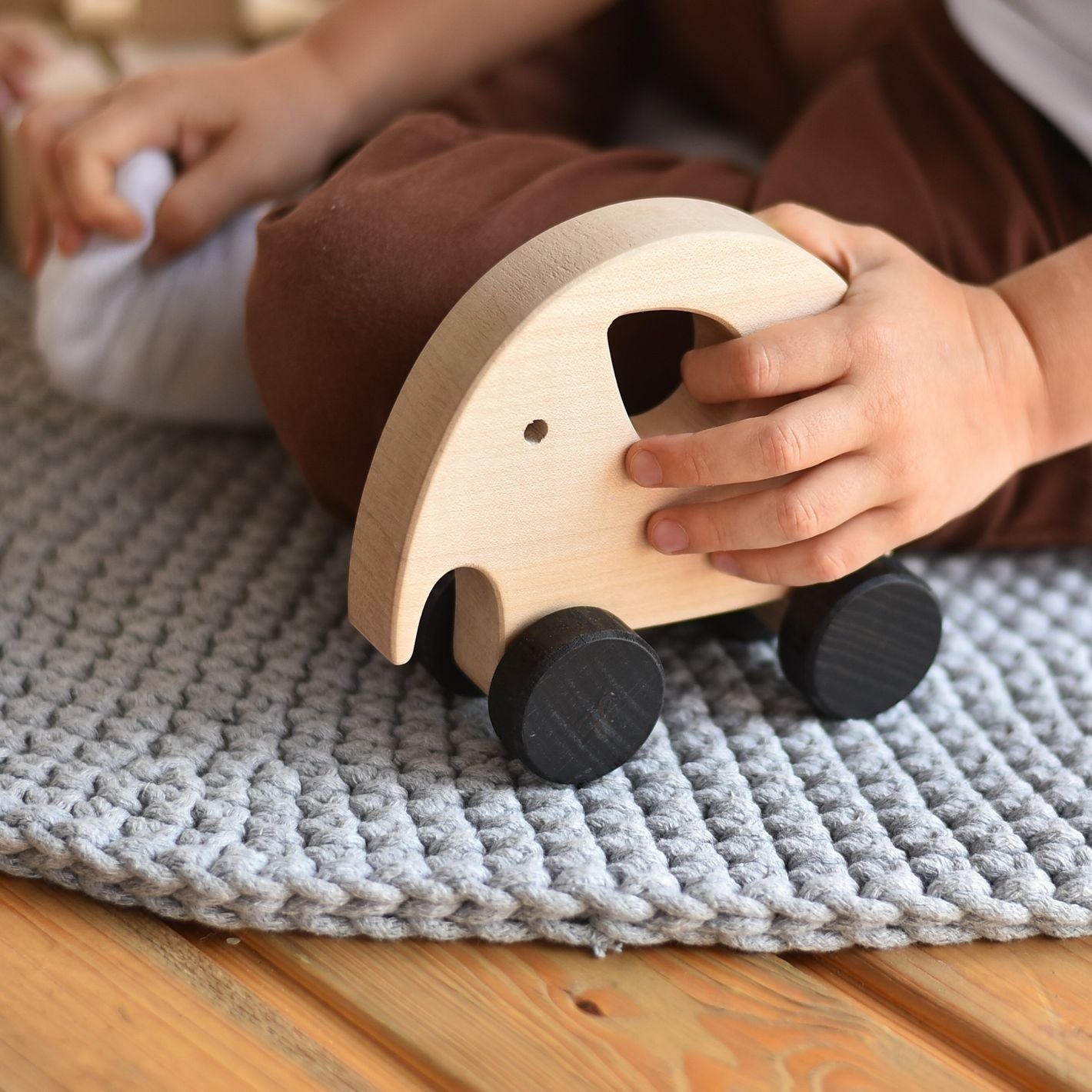SABO Concept - Wooden Toy Rolling Elephant -Wood - Laadlee