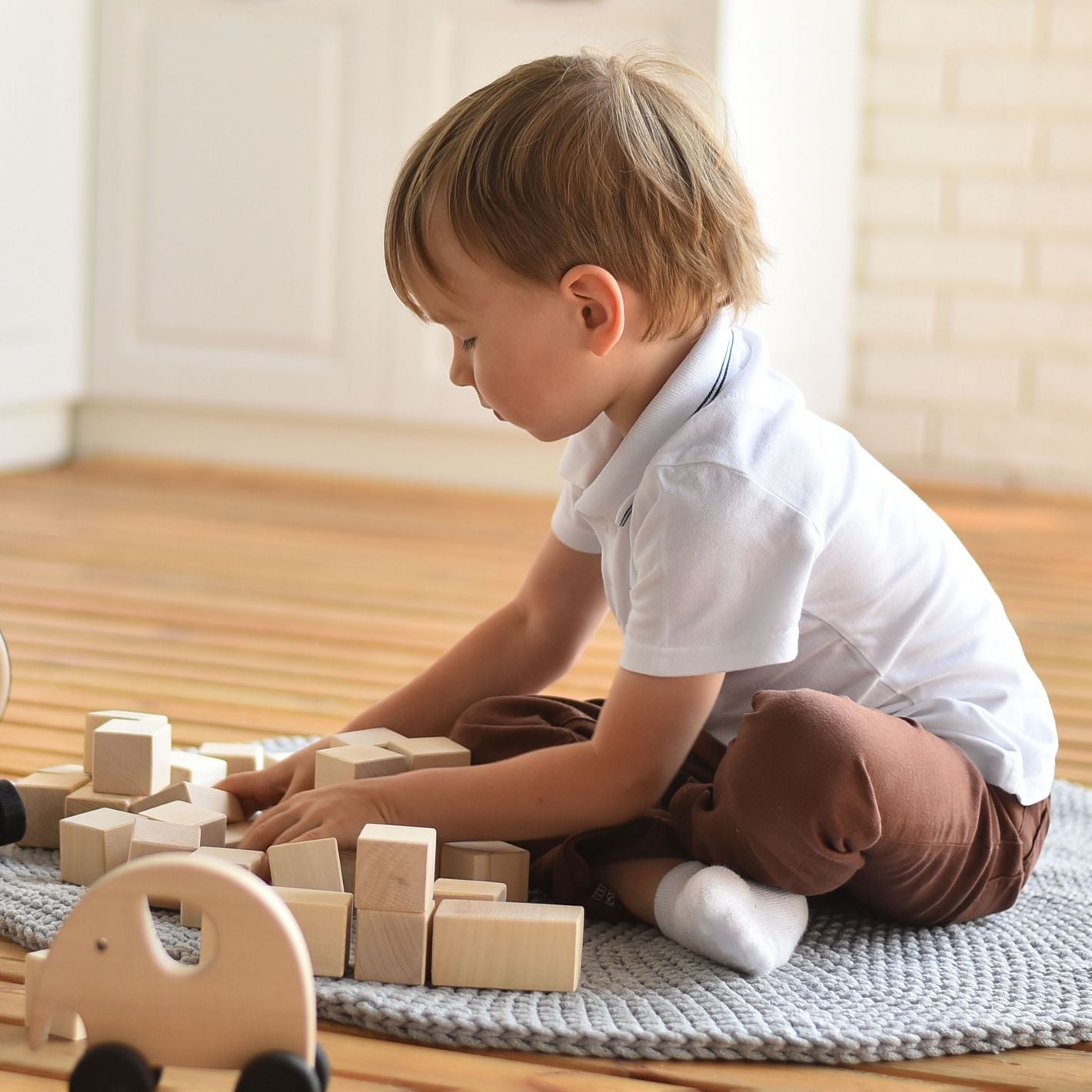 SABO Concept - Wooden Toy Rolling Elephant -Wood - Laadlee