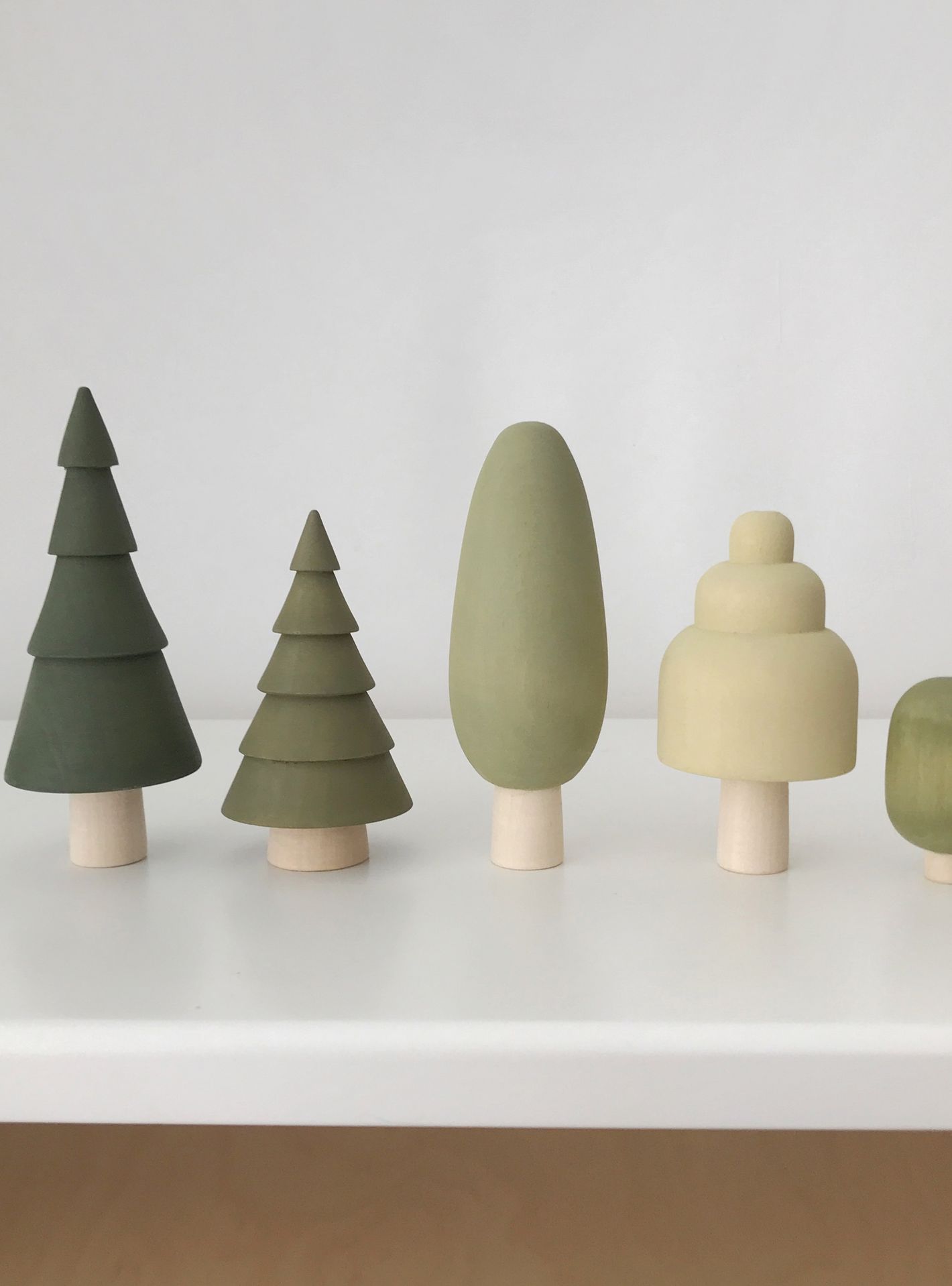 SABO Concept - Wooden Forest Green Mini 5-pc Trees - Laadlee
