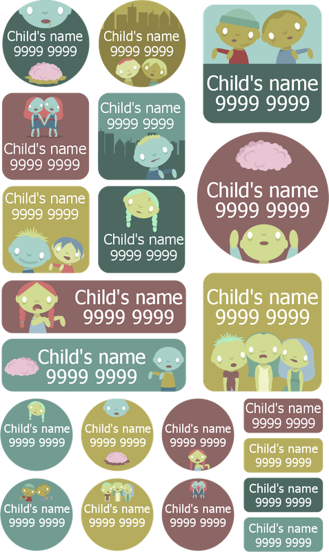 My Nametags Maxistickers - Zombie (Pack of 21) - Laadlee