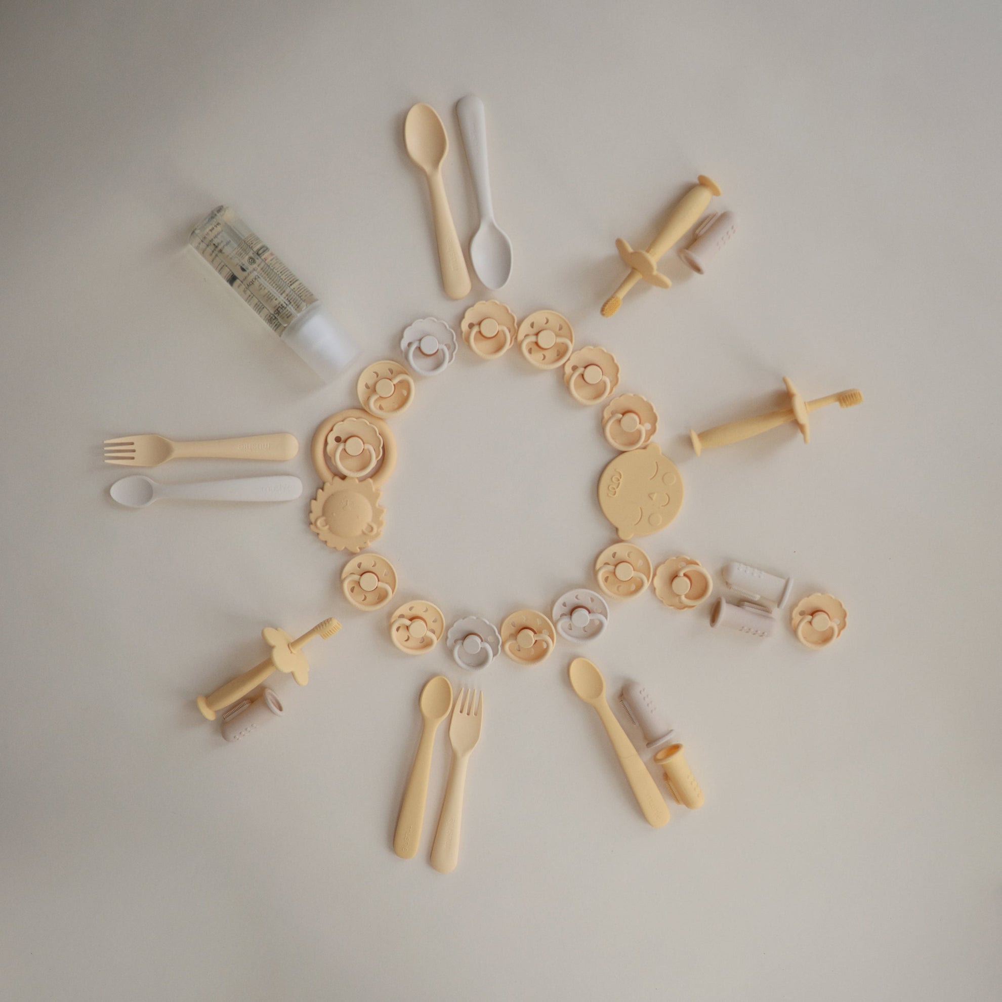 Mushie Flower Training Toothbrush Pale Daffodil - Laadlee