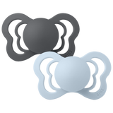 BIBS Couture 2 Pack Latex S2 - Iron / Baby Blue - Laadlee